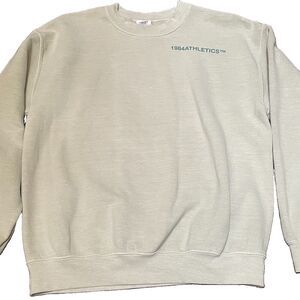 UN:IK Clothing 1984 Athletics Crewneck Sweatshirt Small Oatmeal Retro Boxy Bloke